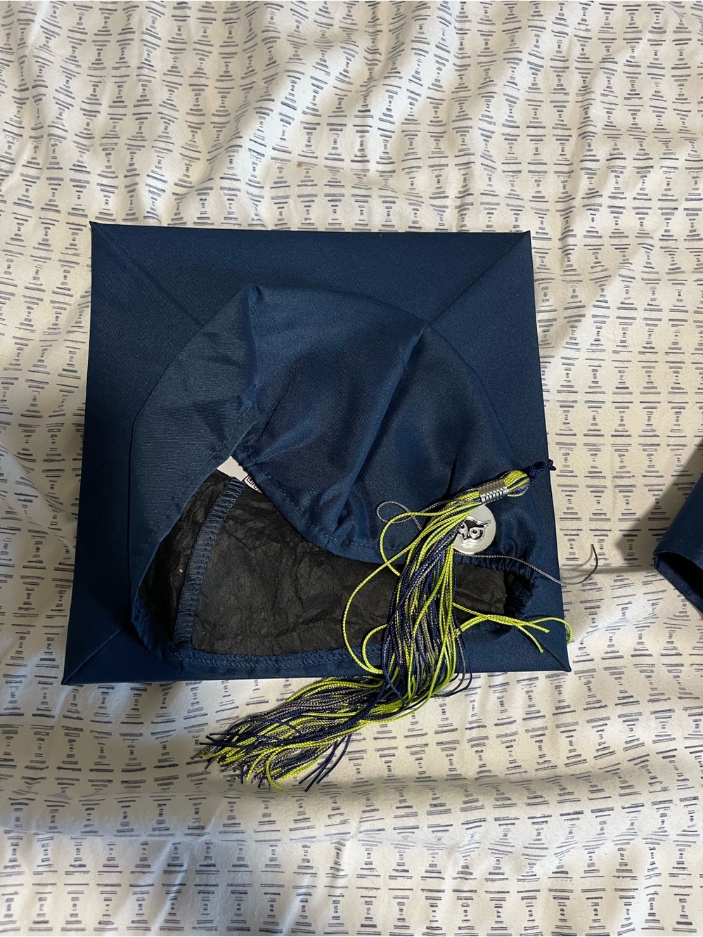 WGU Navy Blue Graduation Gown with Silver Stole and Cap - Picture 7 of 7